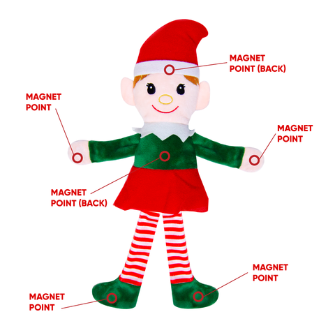 Noelle l'elfe magnétique - Une nouvelle tradition de Noël - Lutins elfes sur une étagère - Convient pour les décorations/cadeaux de Noël